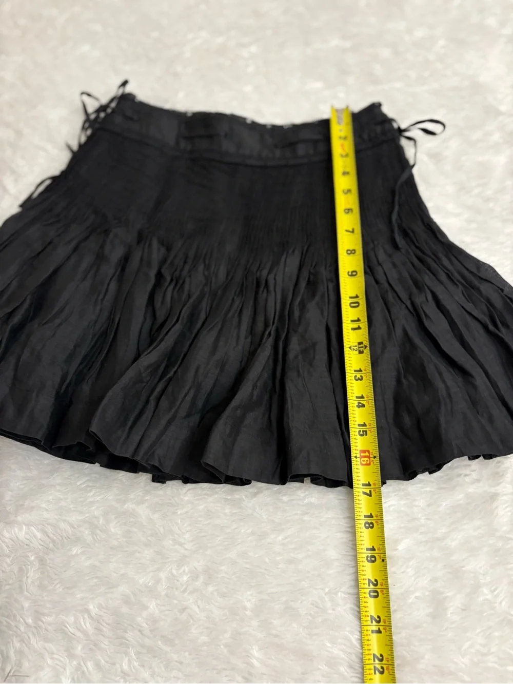 J CREW Pintuck bow mini skirt in ramie Black Eyelet Whimsigoth Mini Skirt Size 0